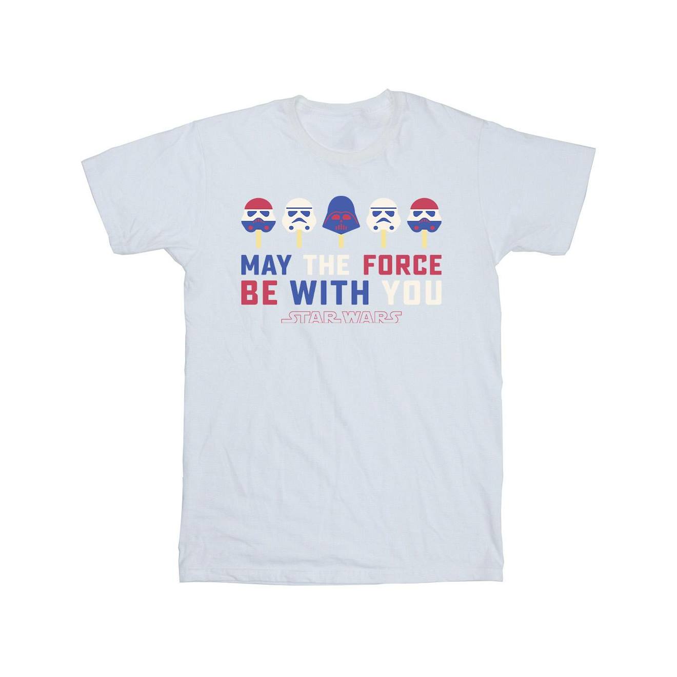 T-shirt May The Force Ice Pops Coton Star Wars Blanc