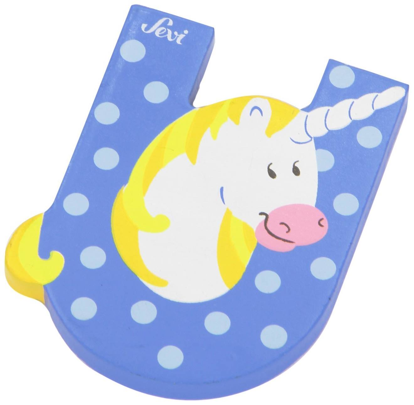 Lettre U Unicorn Bleu