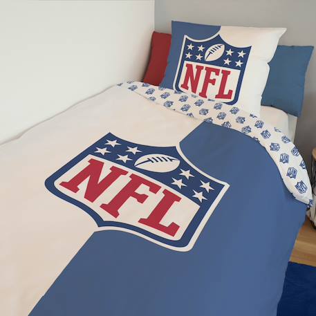 Housse de couette football américain logo nfl coton Bleu 2 - vertbaudet enfant 