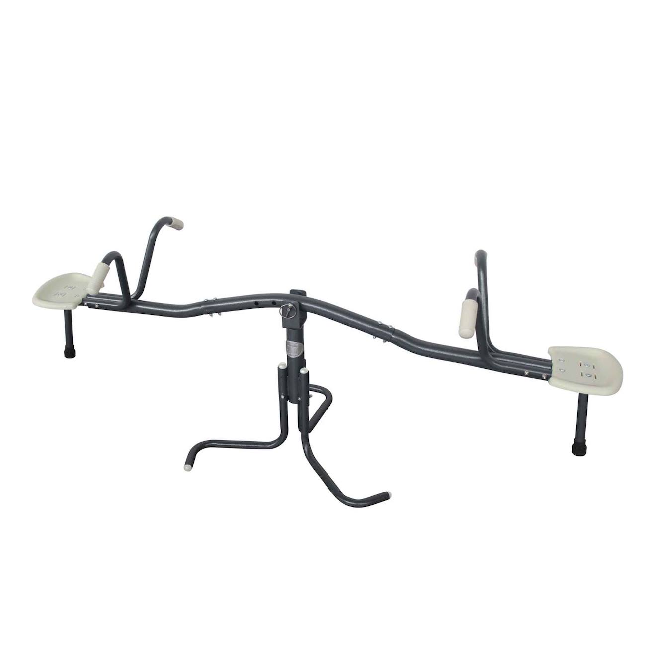 Balançoire Double Rotative 360° En Métal Gris