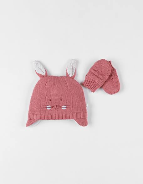 Bébé-Accessoires-Chapeau-Lot chapka + moufles
