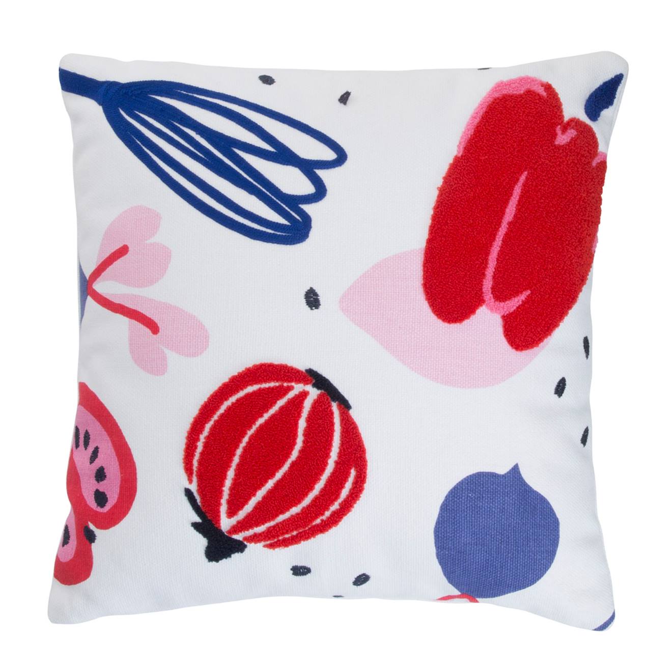 Coussin Décoratif Catimini Enfant Motif Fruits Coton Blanc