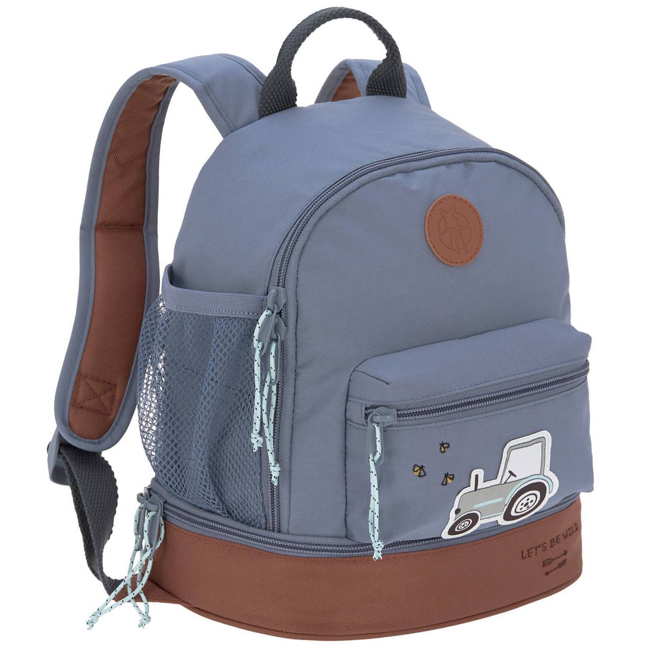 Sac À Dos Bébé Adventure Tracteur Bleu, Marron