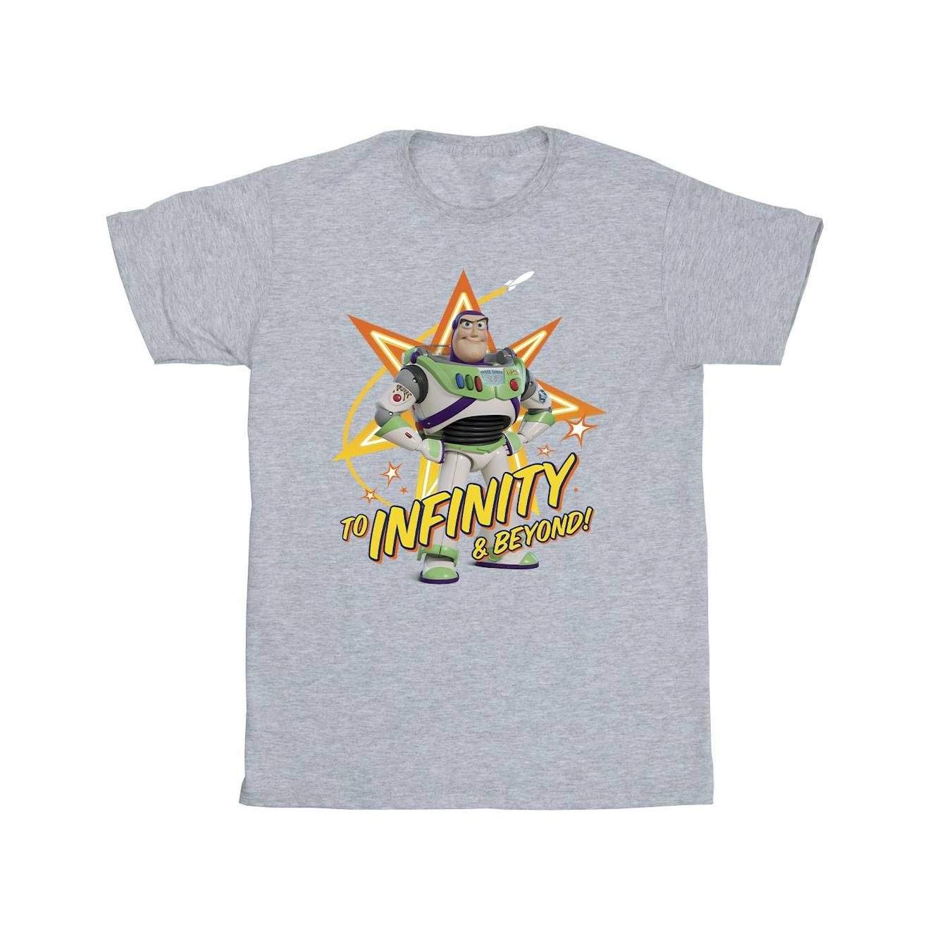 T-shirt En Coton Peigné De Qualité Supérieure Disney Toy Story To Infinity Gris Chiné