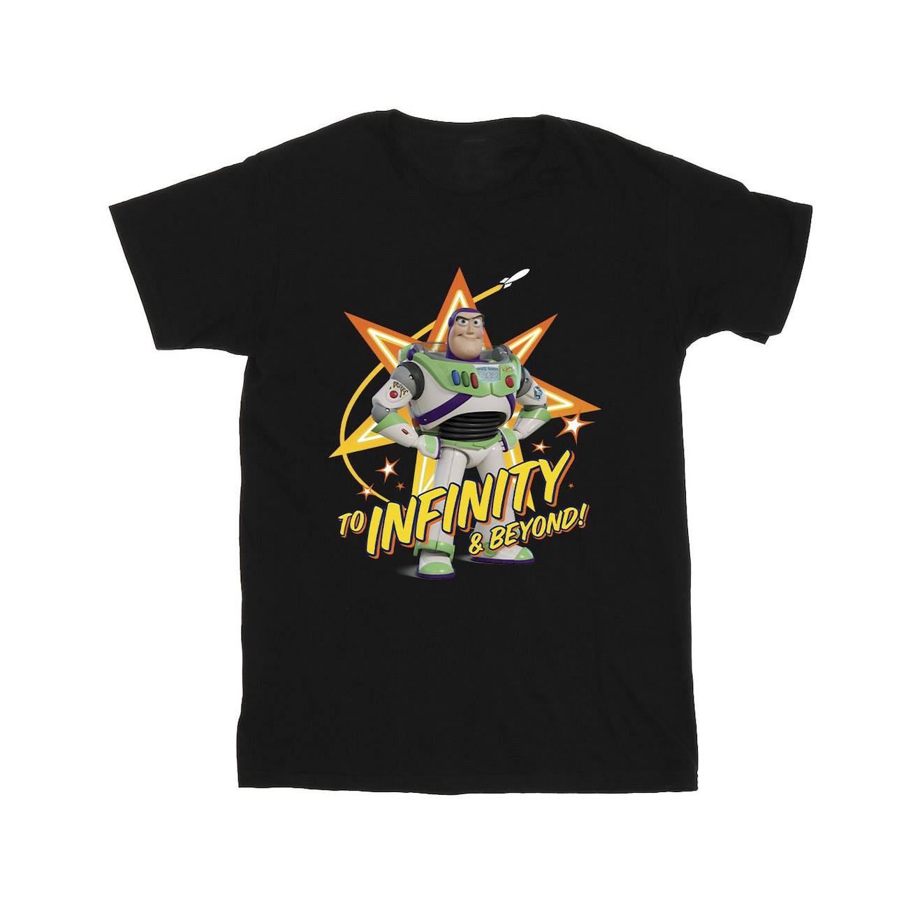 T-shirt En Coton Peigné De Qualité Supérieure Disney Toy Story To Infinity Noir