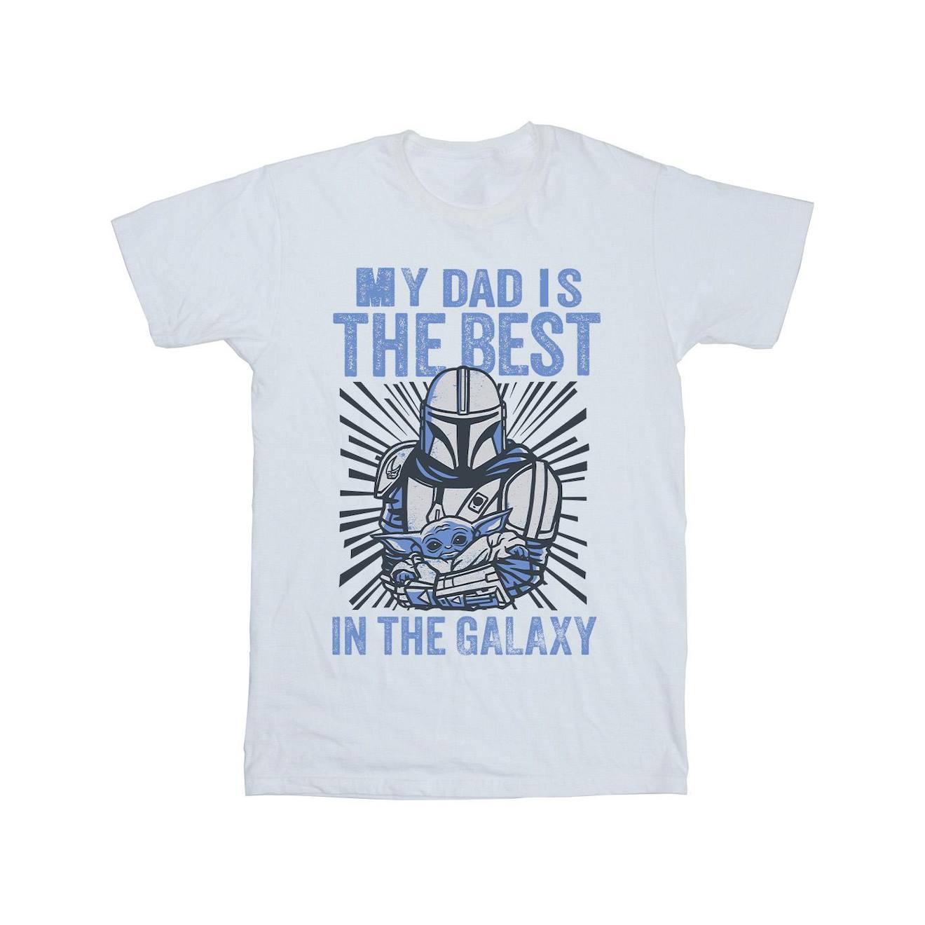 T-shirt En Coton Peigné De Qualité Supérieure Star Wars Mandalorian Best Dad Blanc