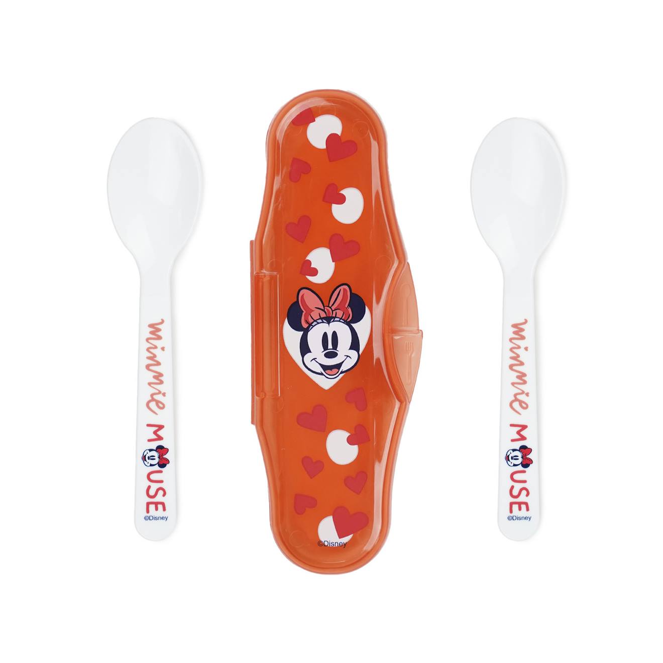 Set 2 Cuilleres Avec Boitier De Transport Minnie Collector Rose