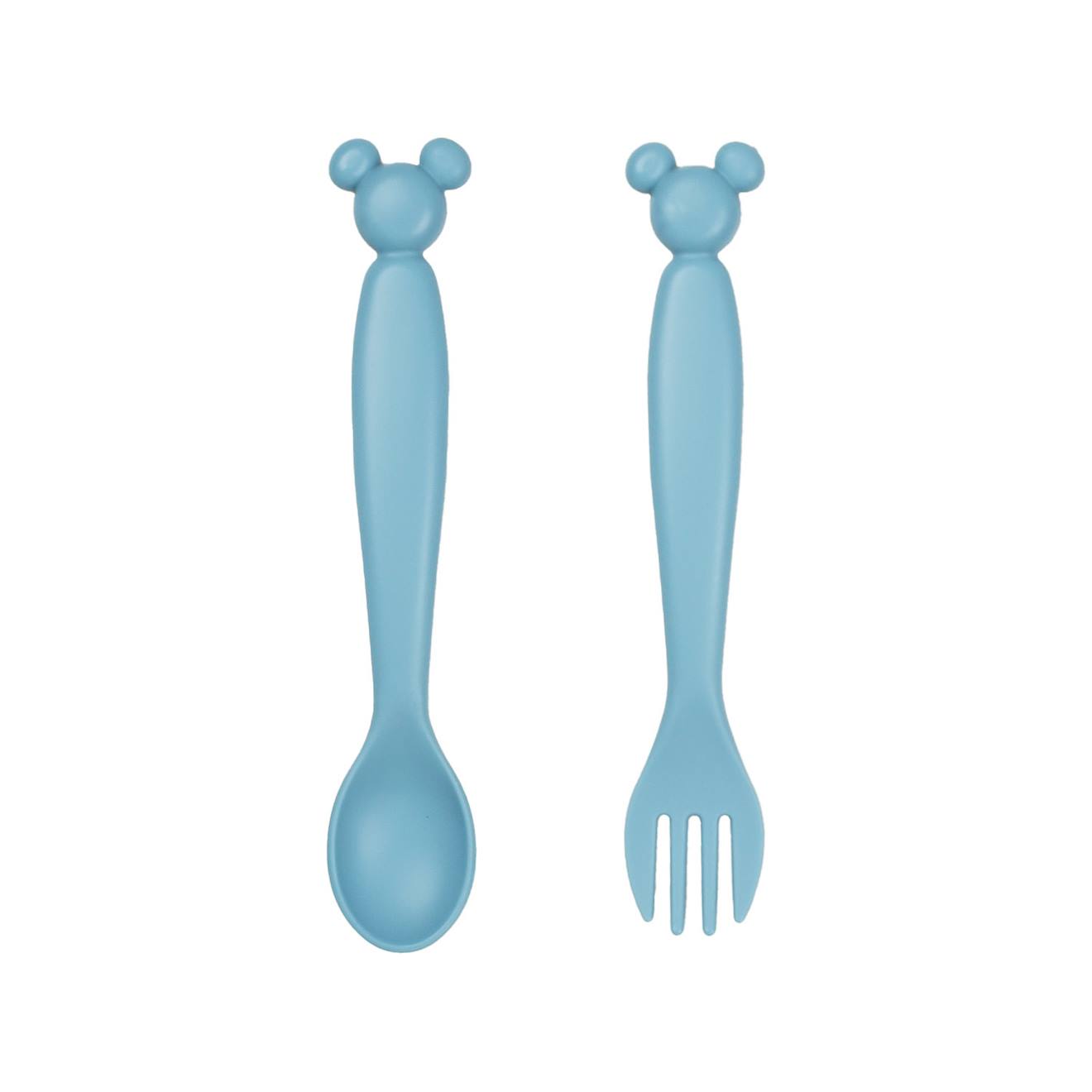 Set De 2 Couverts Silhouette Mickey Collector Bleu