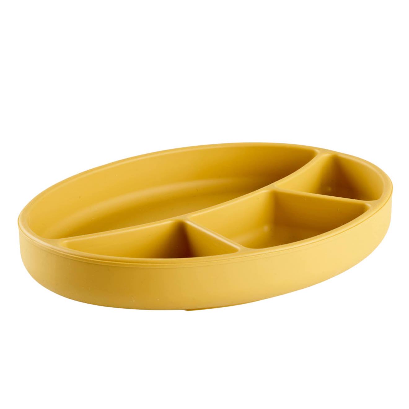 Assiette Compartimentée Silicone Jaune Miel