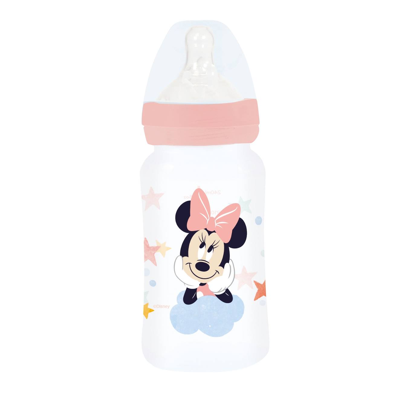 Biberon 240 Ml Anti-coliques Tetine Debit 3 Positions Minnie Rose