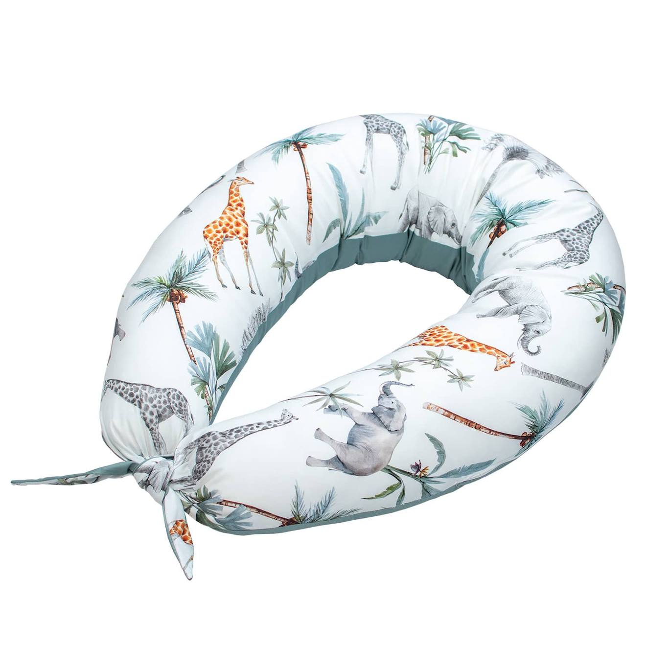 Coussin De Maternité Et D'allaitement + Housse Safari Safari, Vert, Gris, Blanc
