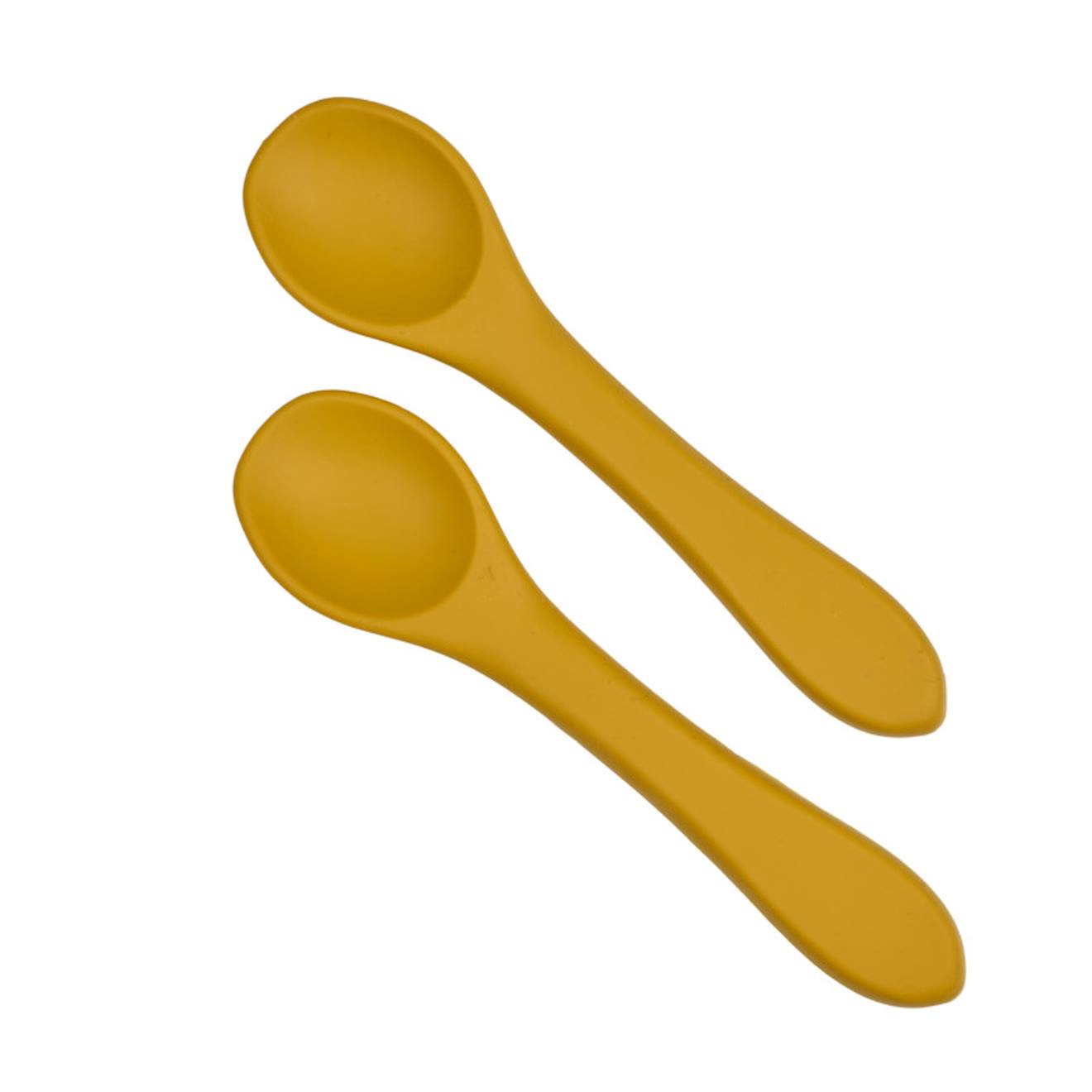 Lot De 2 Cuillères Silicone Jaune Miel