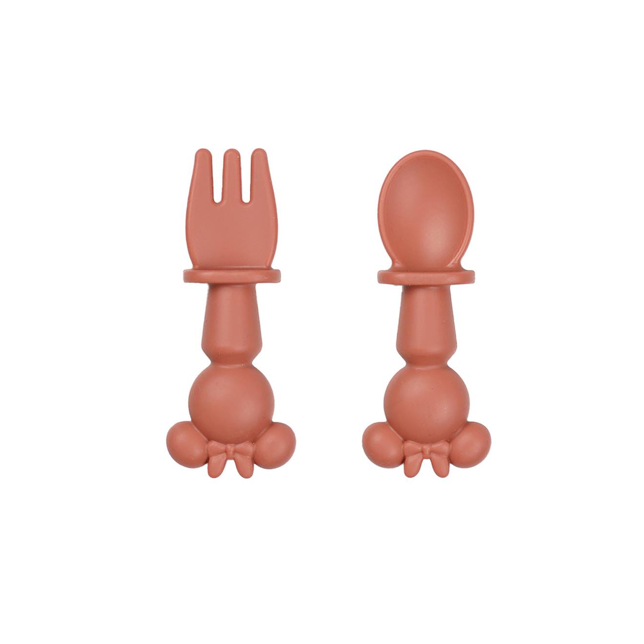 Set De 2 Couverts Silicone Minnie Collector Rose