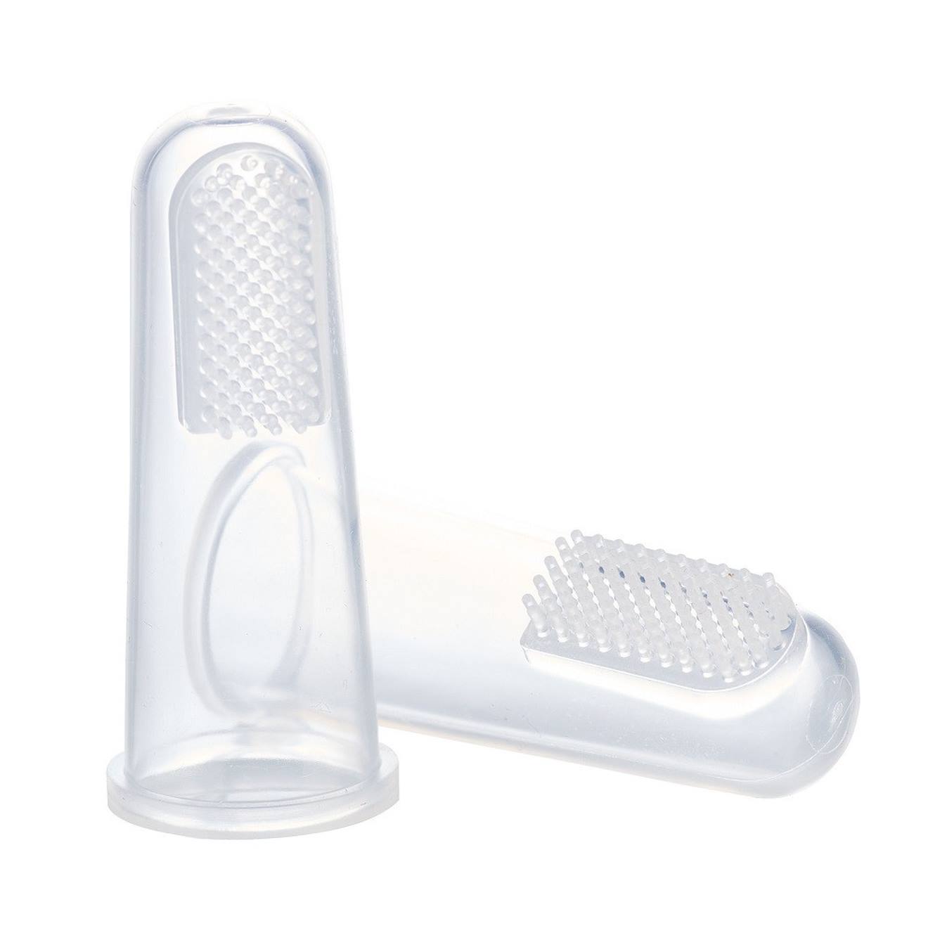 2 Doigtiers Brosse À Dent En Silicone Transparent