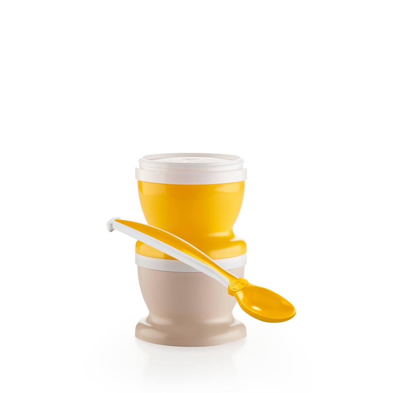2 Petits Pots Pour Nourriture + 1 Cuillère Douce Ananas