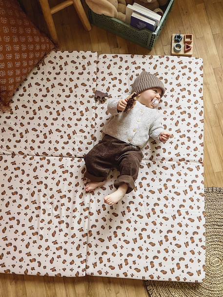 Candide - Tapis de motricité Leopard beige imprimé