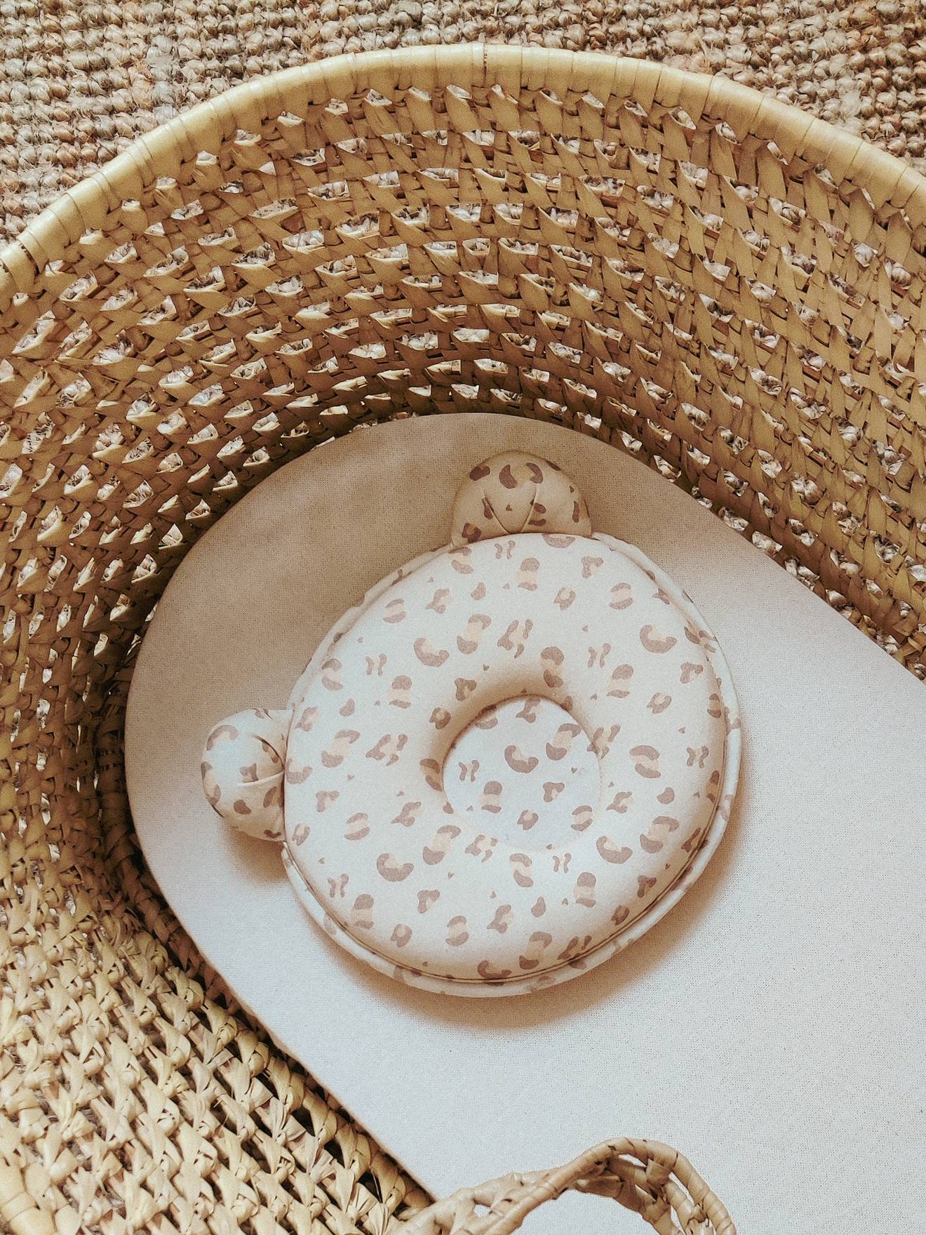 Coussin P'tit Panda beige imprimé