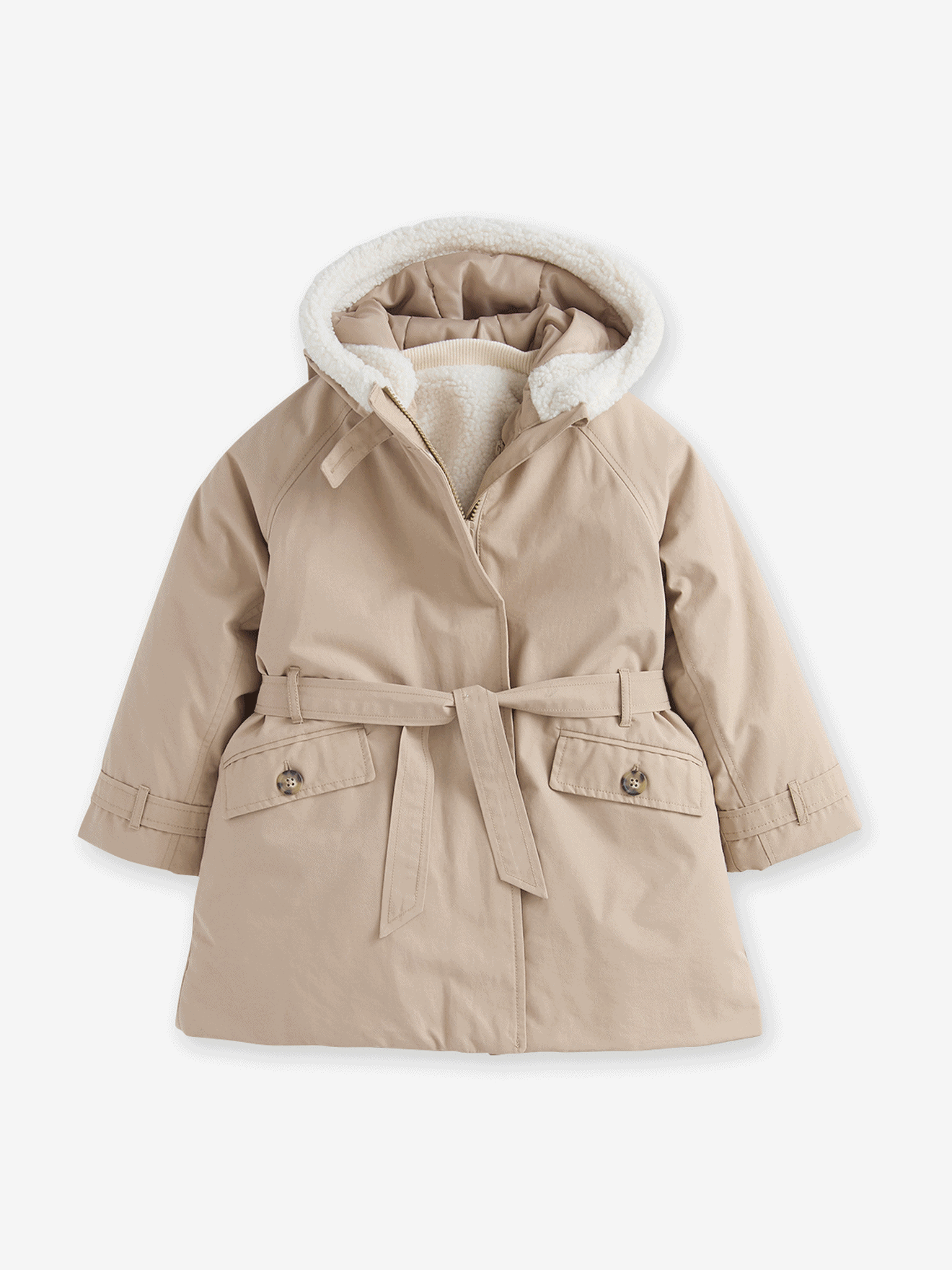 Parka à capuche 3 en1 fille taupe