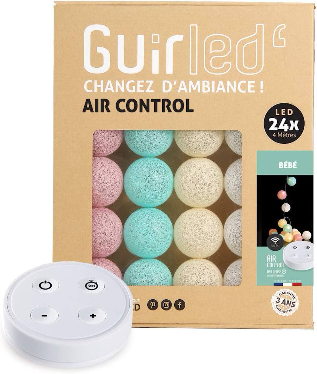 Guirlande Boule Lumineuse Led Usb Télécommandée Bébé