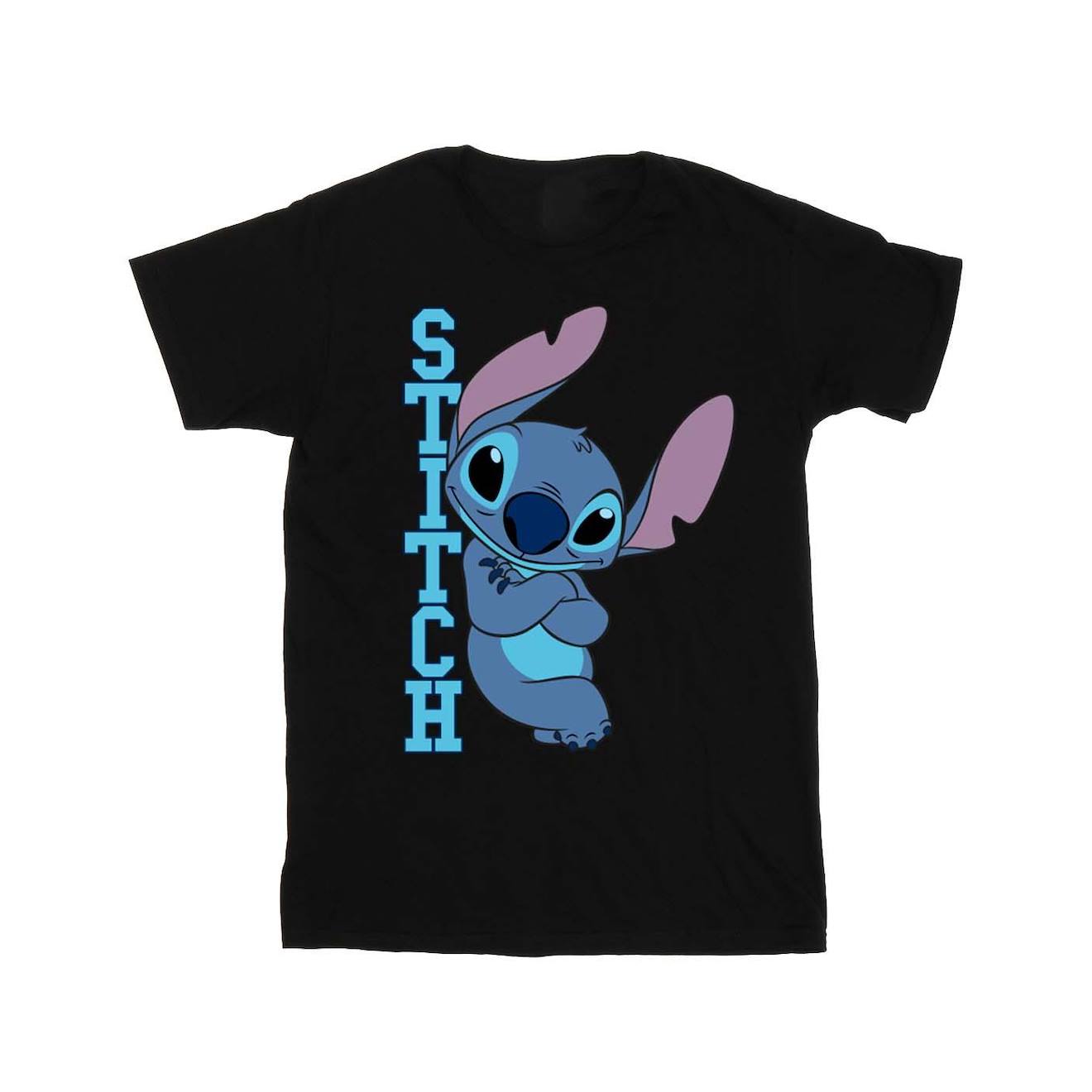 T-shirt Coton Stitch Disney Noir