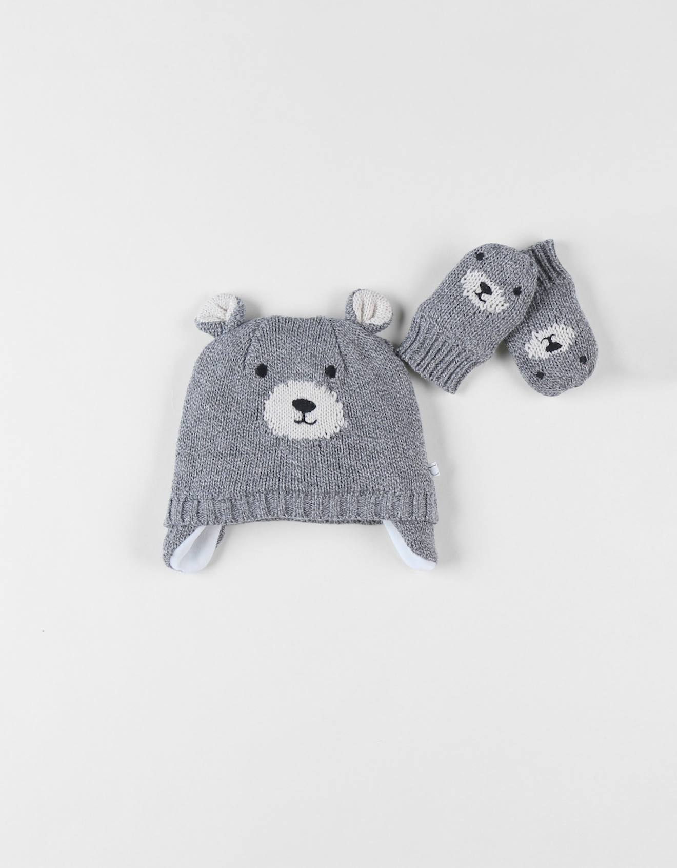 Lot Chapka + Moufles Gris