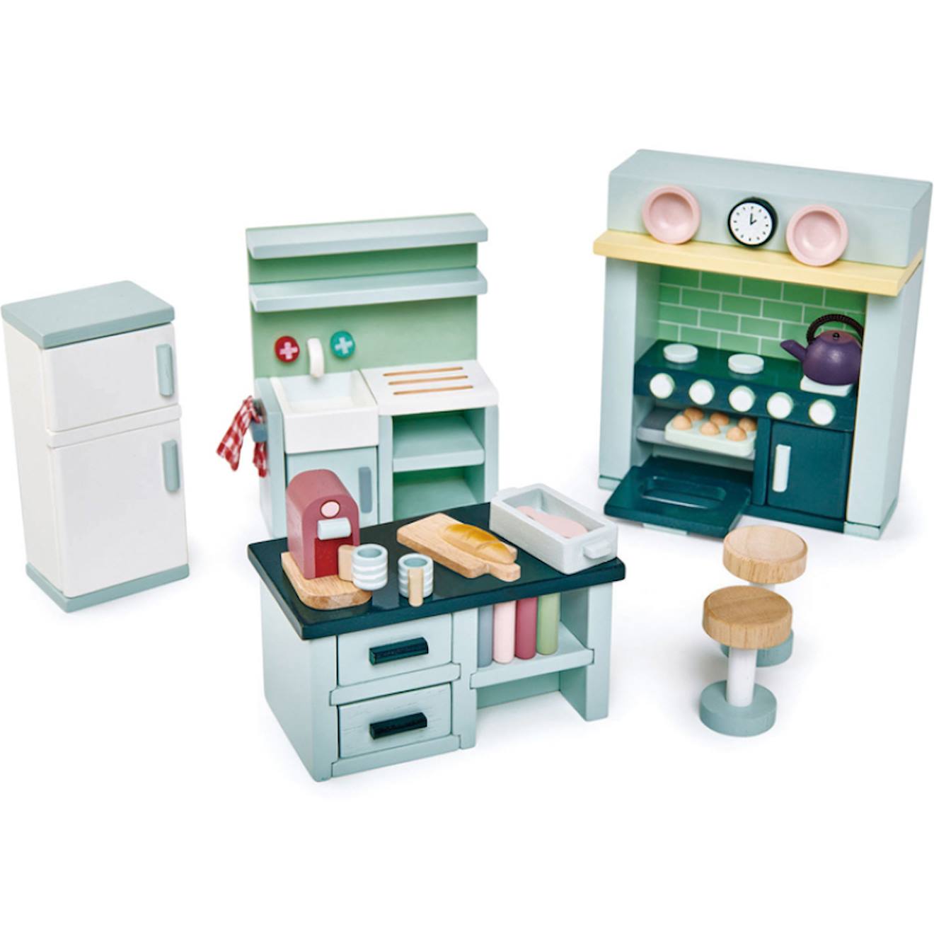 Cuisine Pour Poupée Vert, Bleu