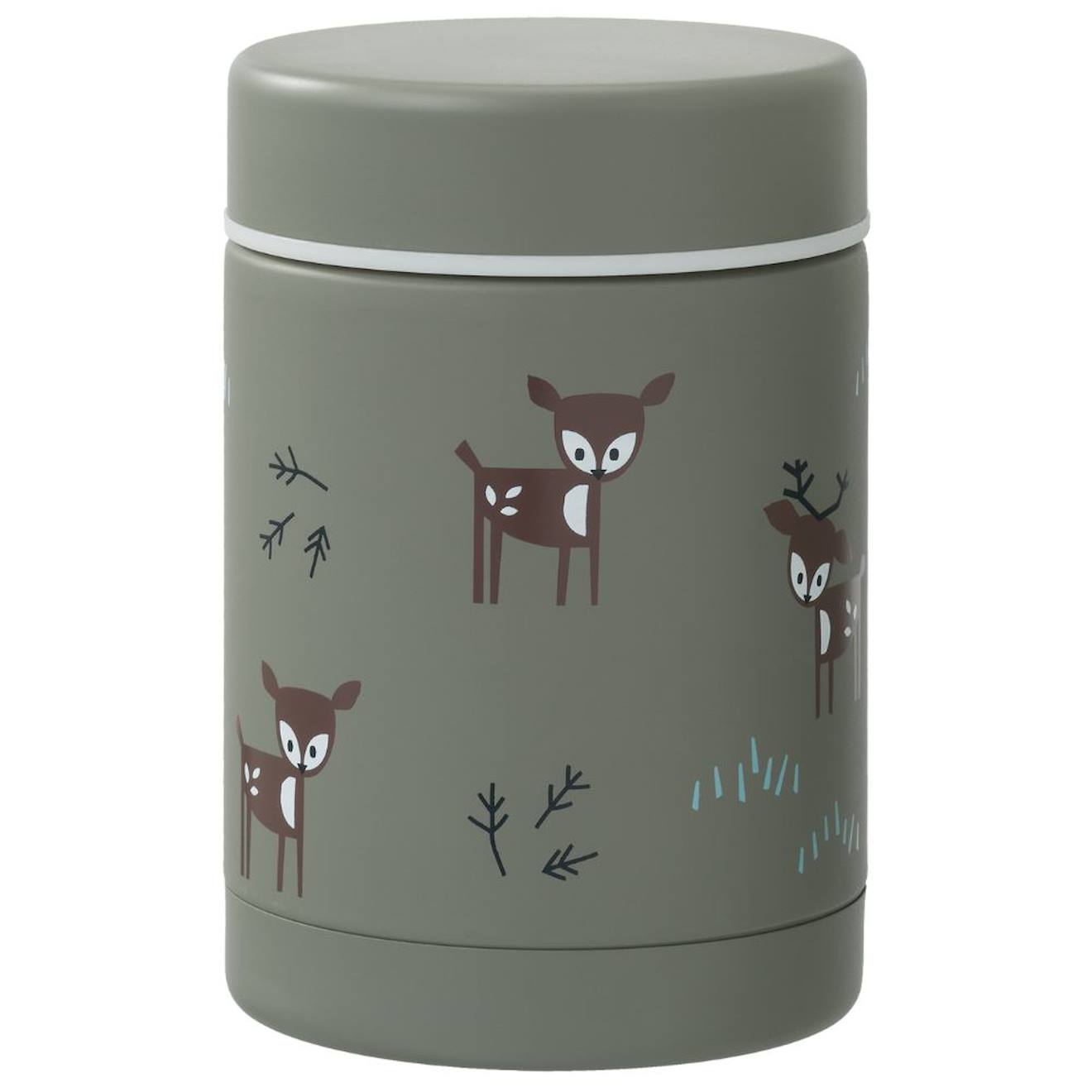 Thermos Alimentaire Olive, Marron,blanc