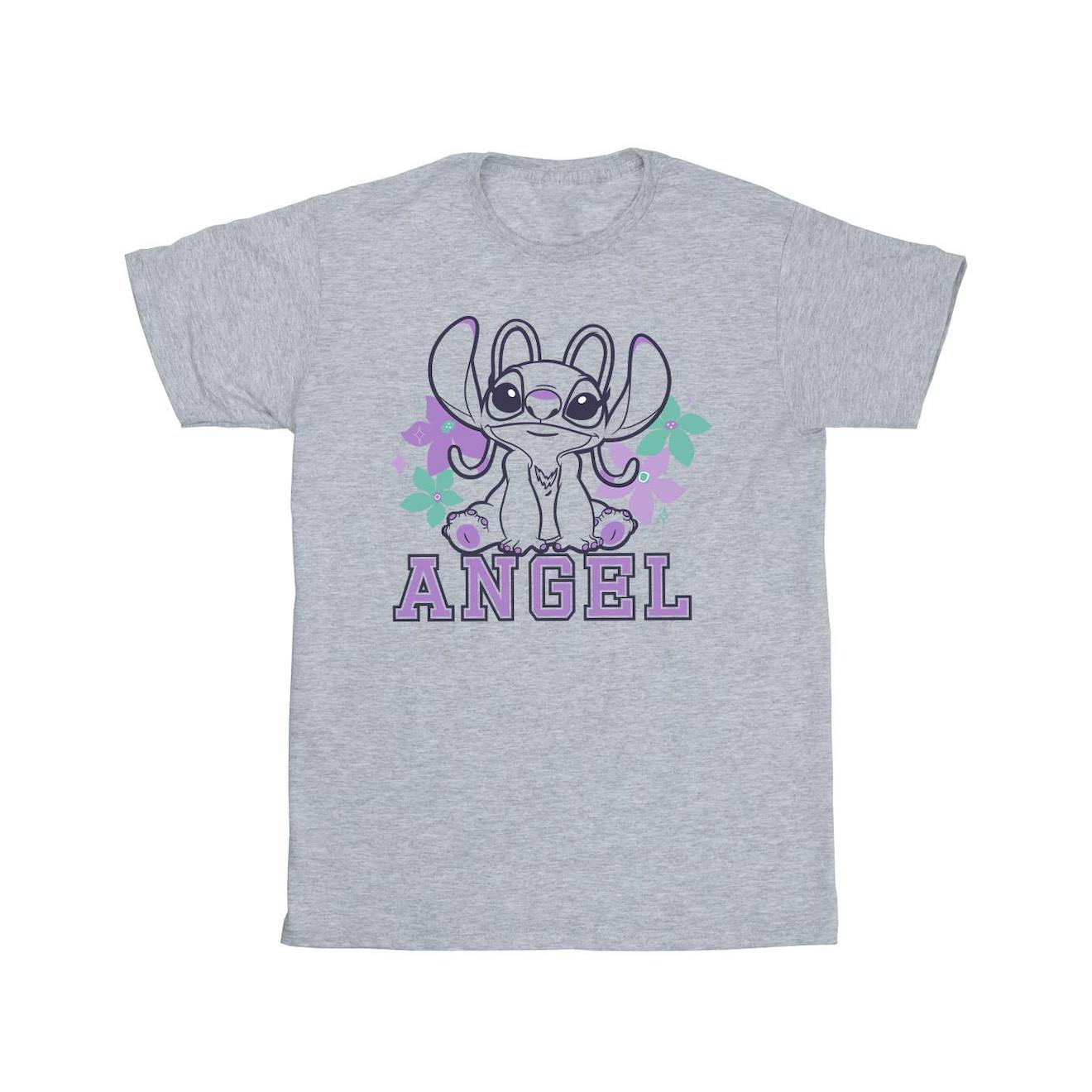 T-shirt Coton Stitch Disney Gris Chiné