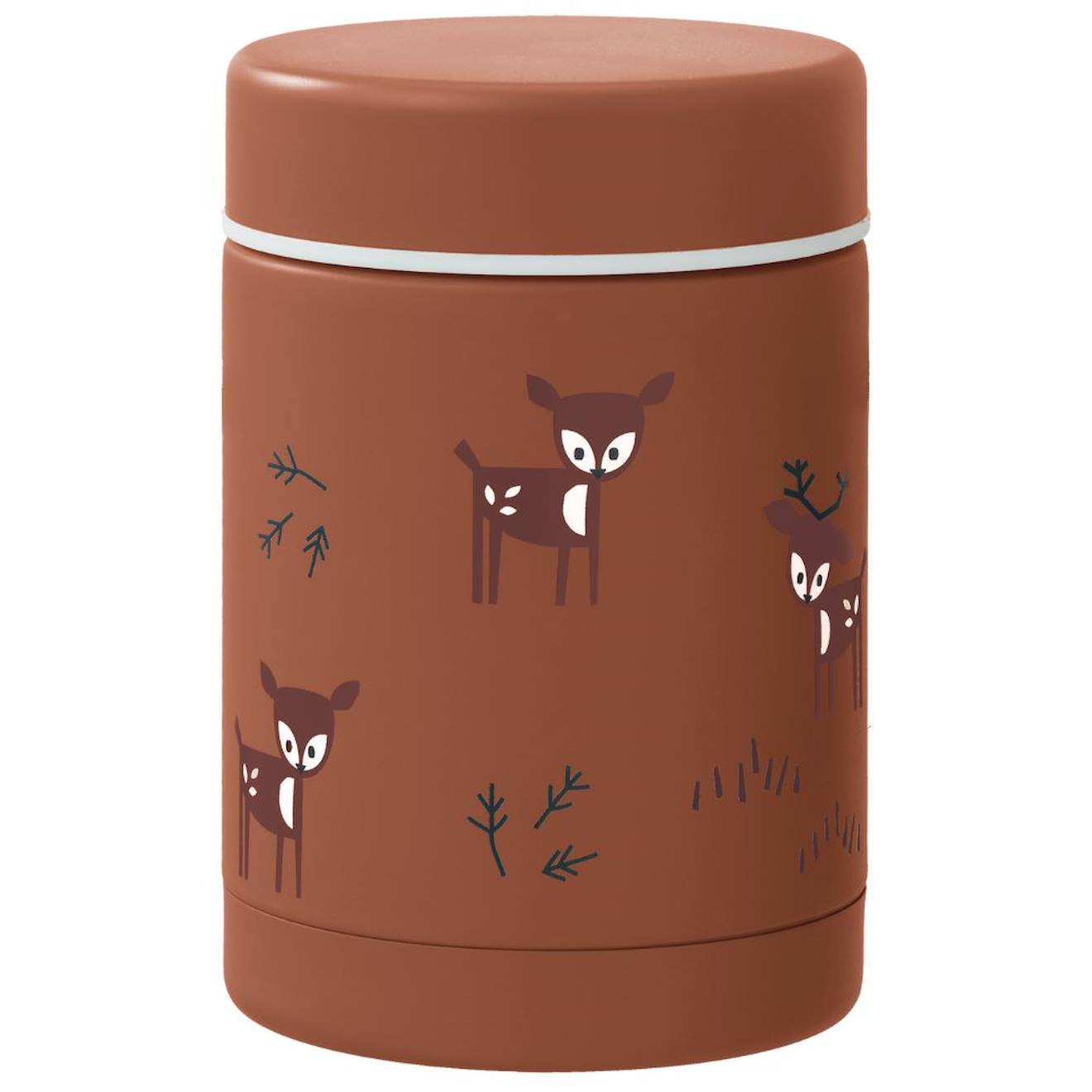 Thermos Alimentaire Marron, Blanc