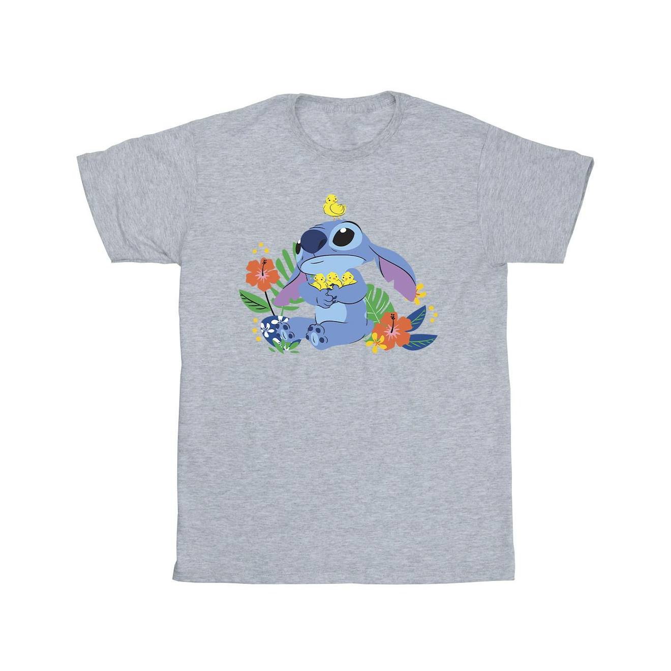 T-shirt Coton Stitch Disney Gris Chiné