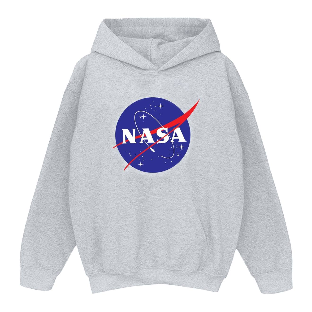 Sweat À Capuche Coton Nasa Gris Chiné