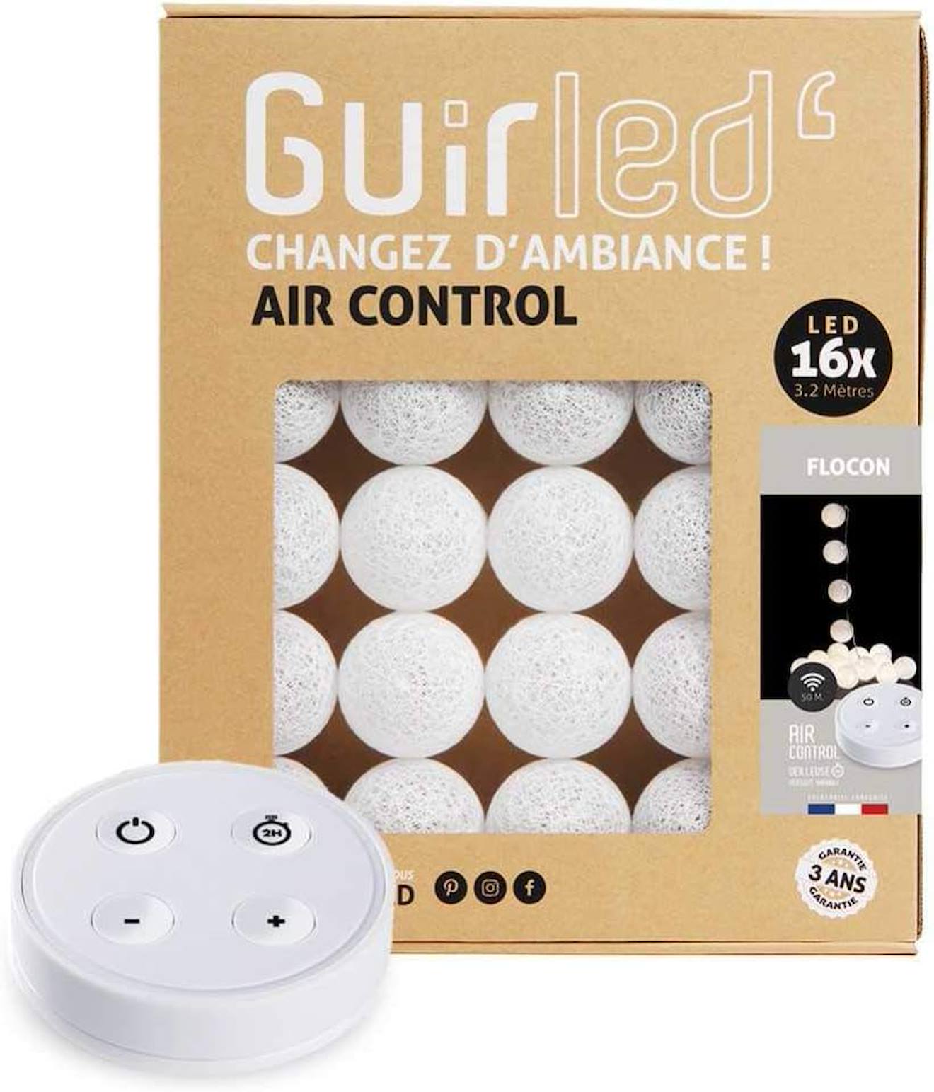 Guirlande Boule Lumineuse Led Usb Télécommandée Flocon