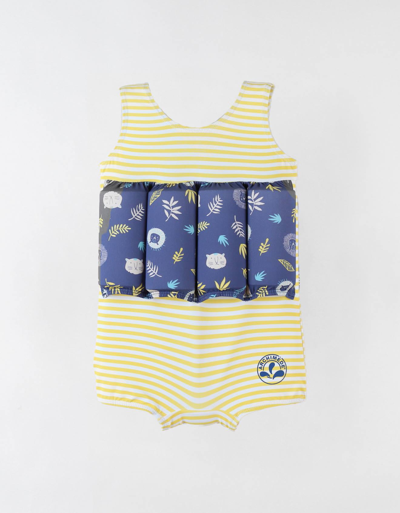 Maillot Bouée Rayé À Imprimés Bleu