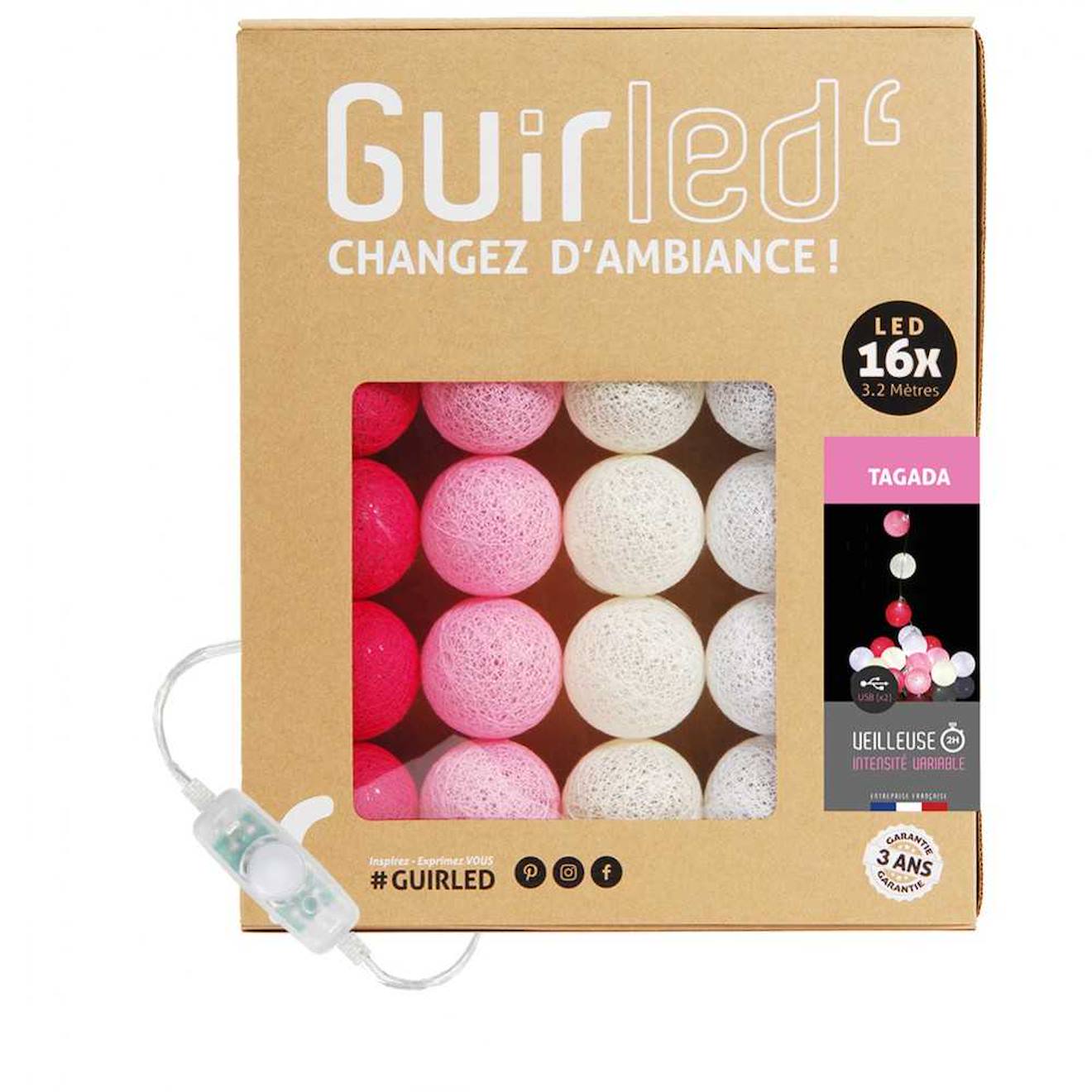 Guirlande Boule Lumineuse Led Usb Veilleuse 2h Tagada