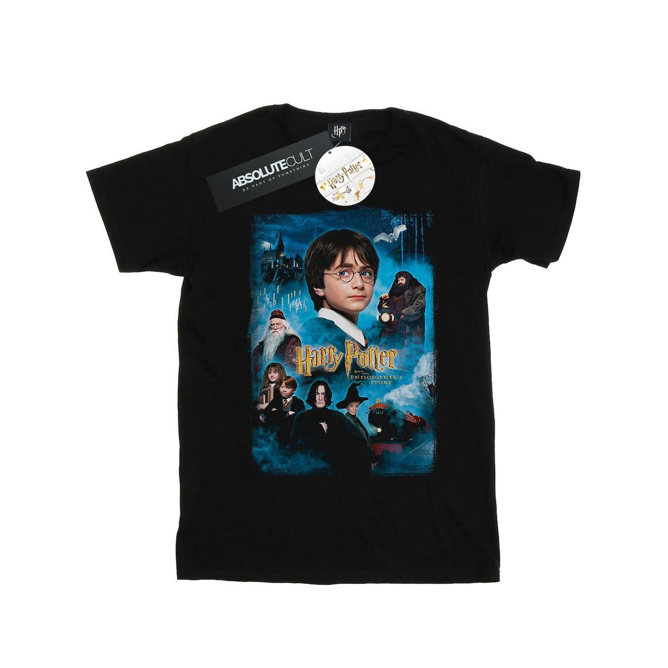 T-shirt Coton Harry Potter Philosopher's Stone Noir
