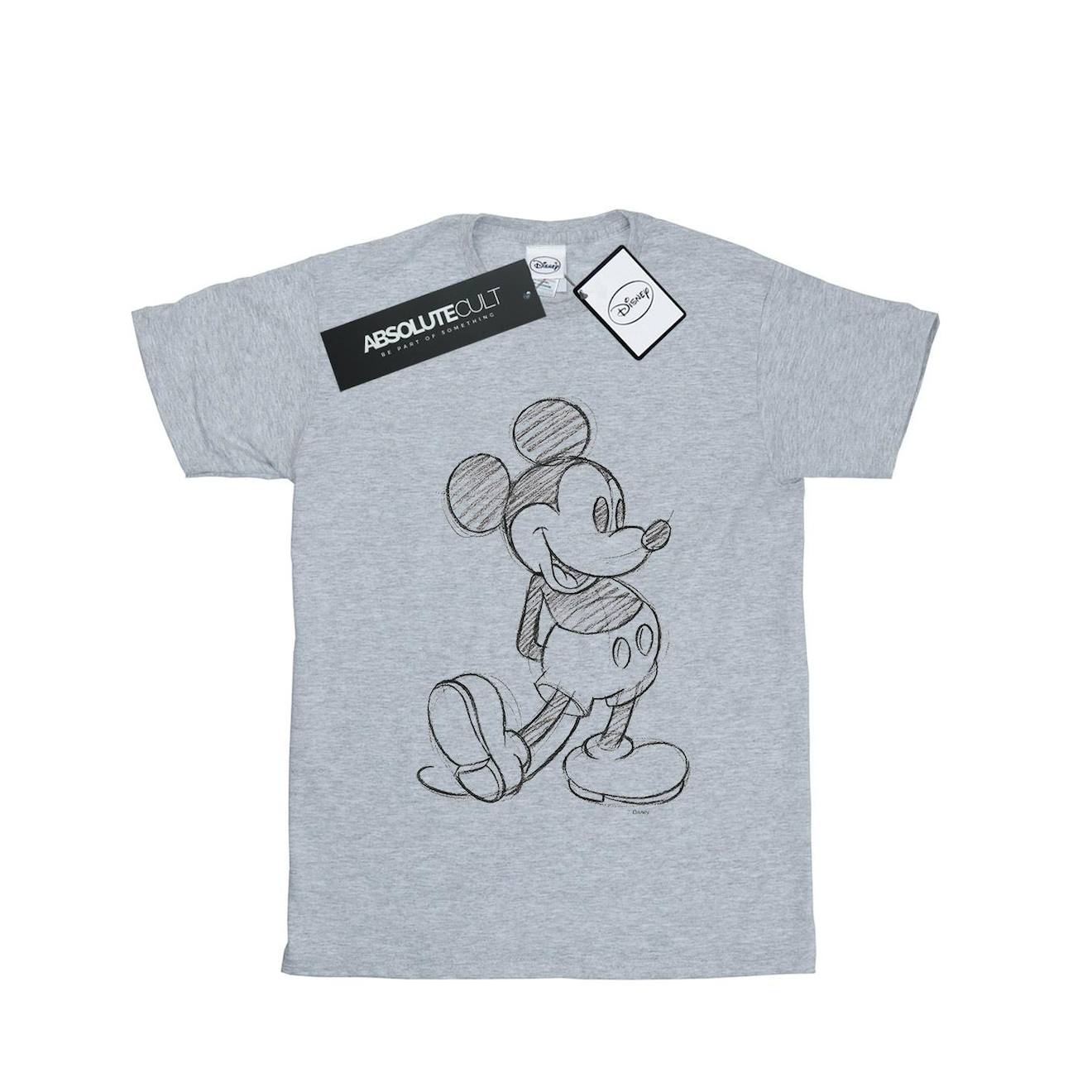 T-shirt Coton Mickey Mouse Disney Gris Chiné