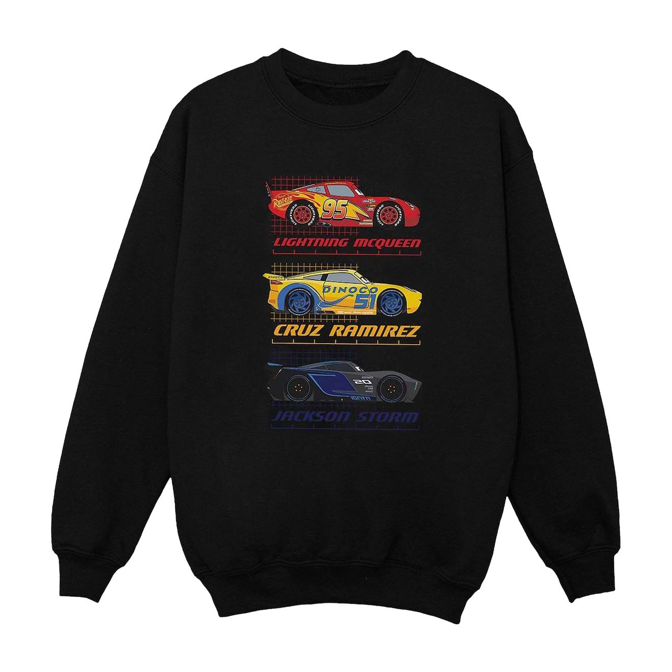 Sweat En Coton Peigné De Qualité Supérieure Cars Racer Profile Noir