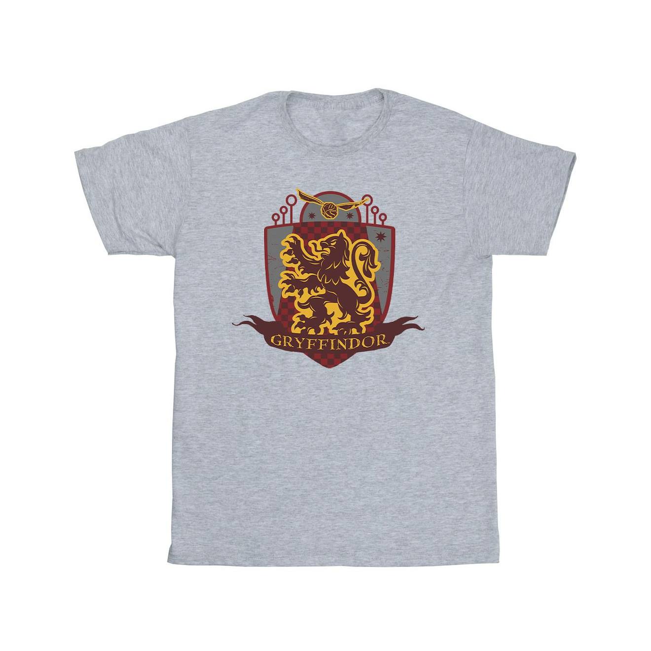 T-shirt Coton Harry Potter Gryffindor Gris Chiné