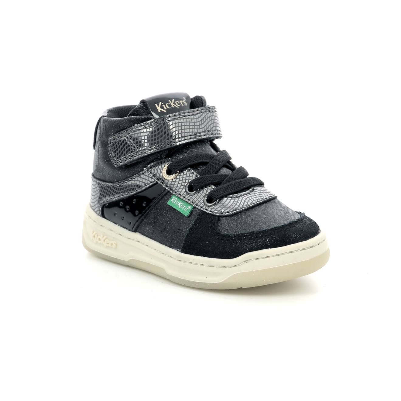 Sneakers Hautes Kickalien Noir Brillant