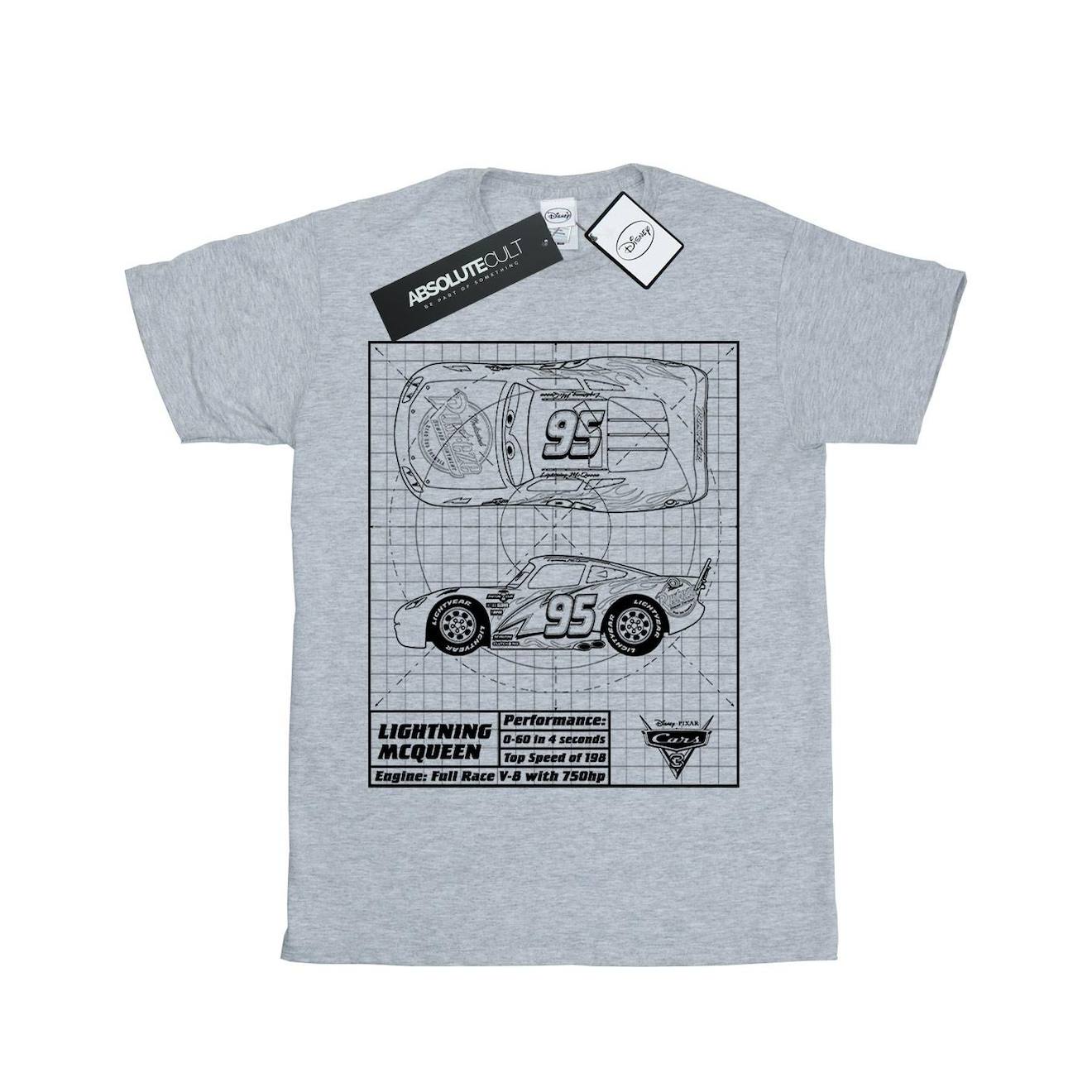 T-shirt Coton Disney Cars Gris Chiné