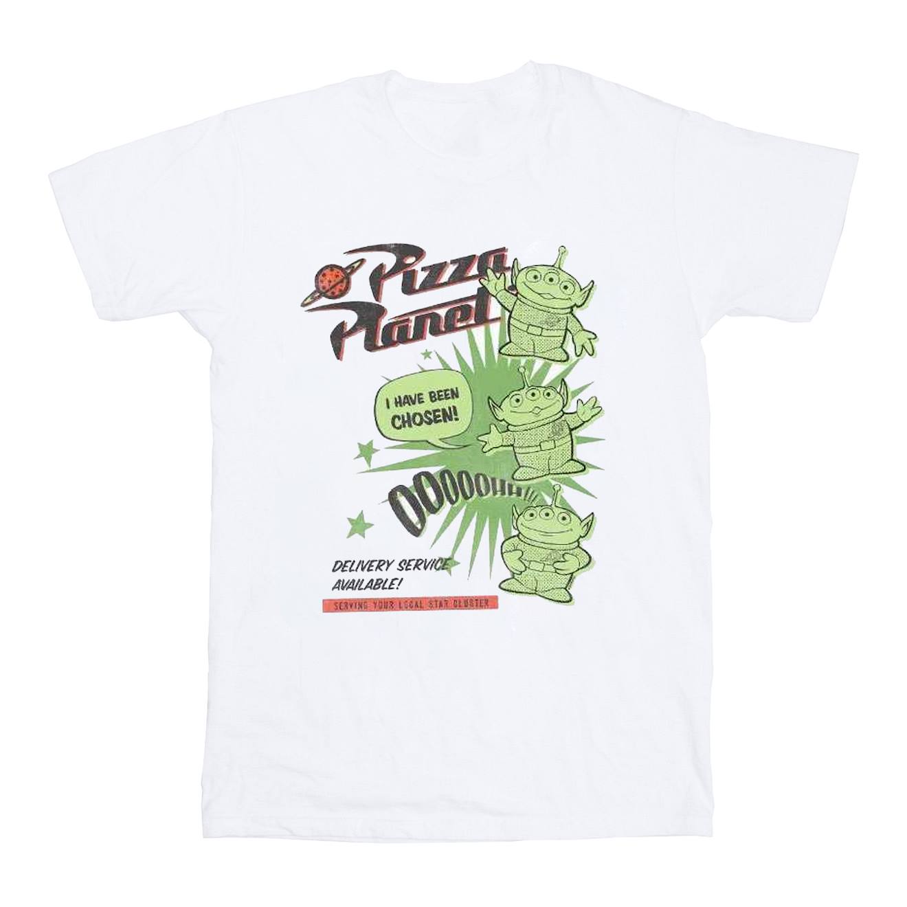 T-shirt Toy Story Pizza Planet Little Green Men Coton Disney Blanc