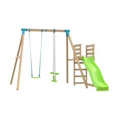 Portique balançoire et vis-à-vis aubépine bois h243cm  - vertbaudet enfant