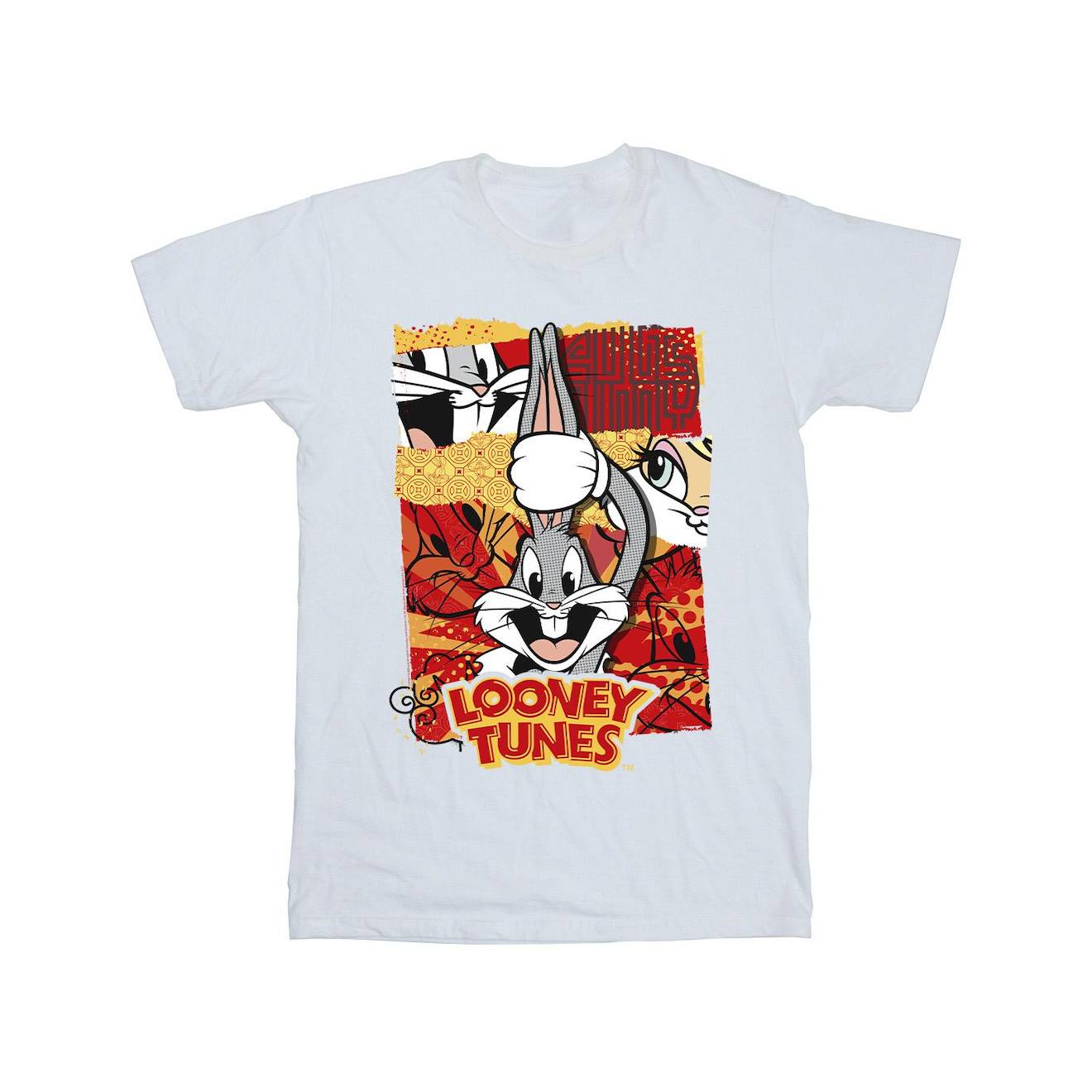 T-shirt Coton Looney Tunes Rabbit New Year Blanc