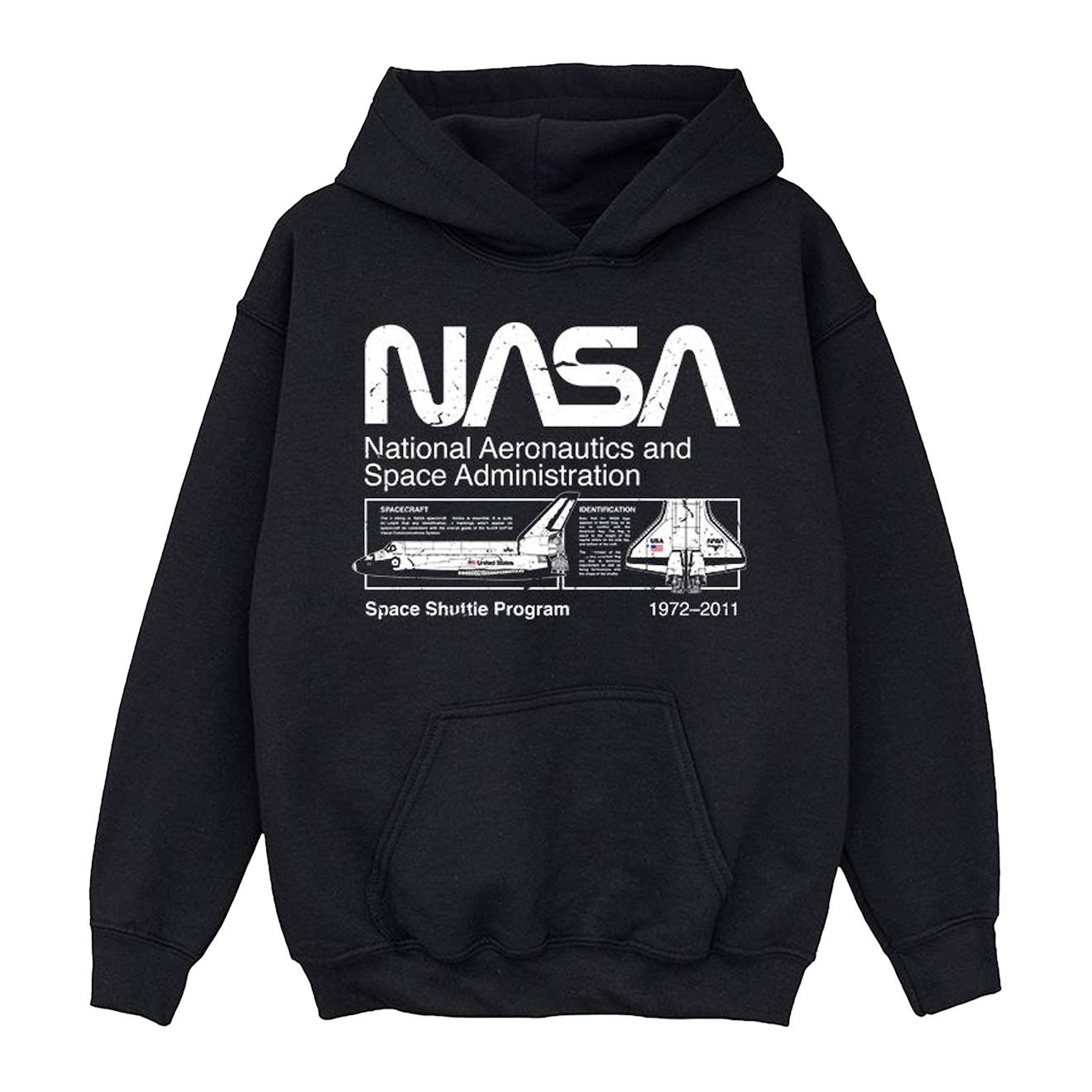 Sweat À Capuche Coton Nasa Noir