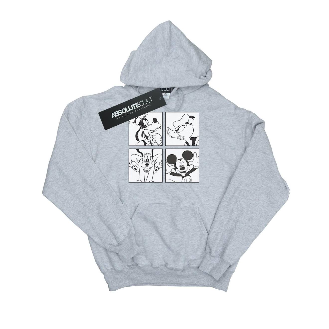 Sweat À Capuche Coton Disney Gris Chiné