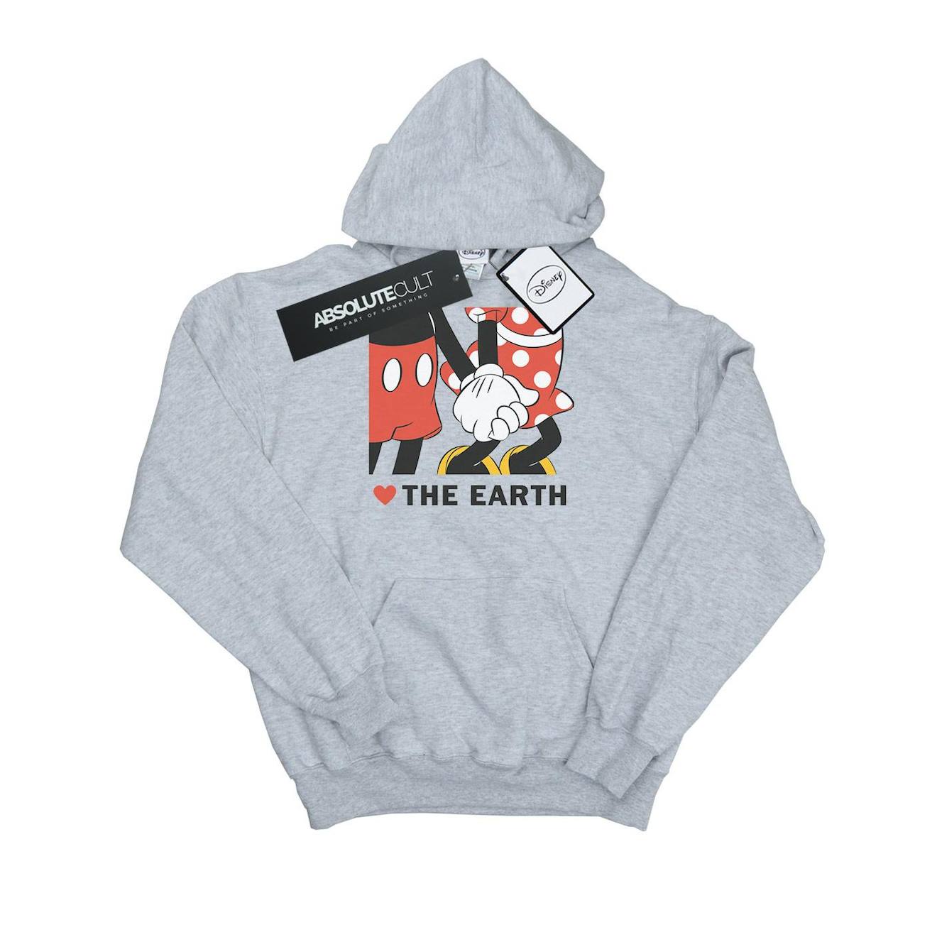 Sweat À Capuche Coton Disney Heart The Earth Gris Chiné