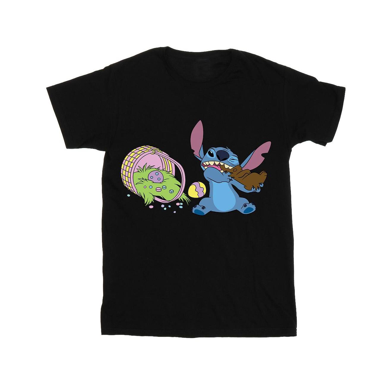 T-shirt Coton Stitch Disney Easter Eggs Noir