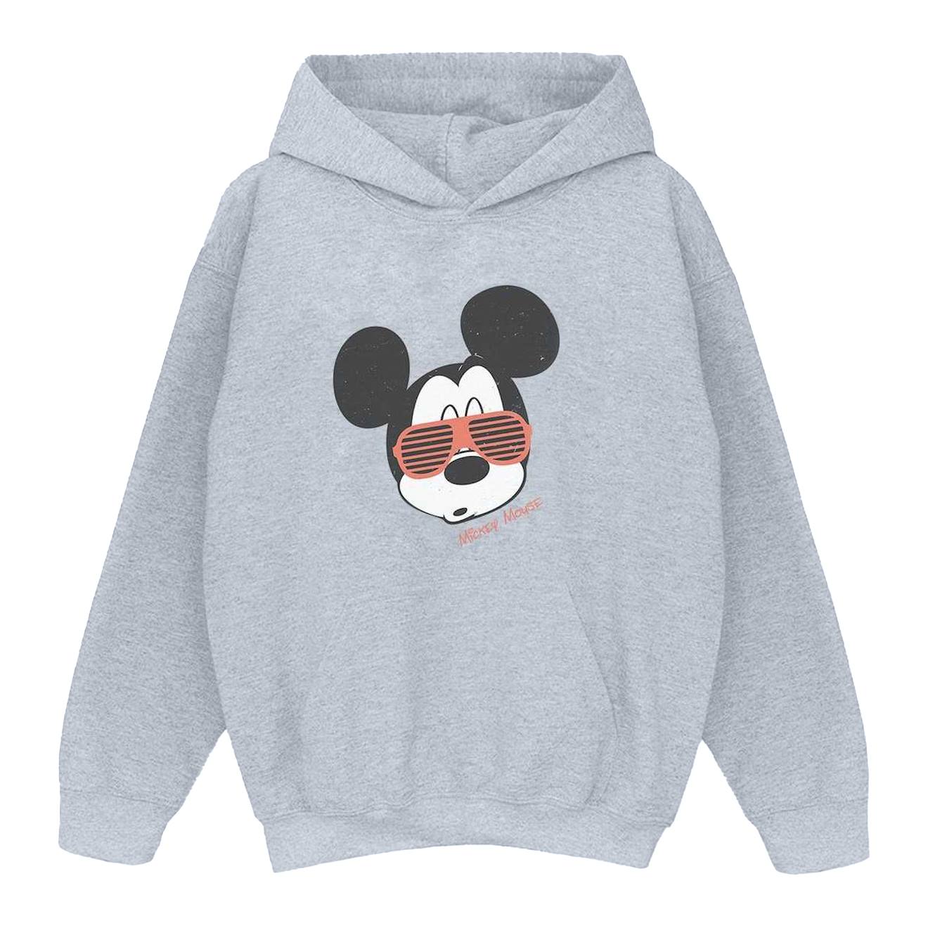 Sweat À Capuche Mickey Mouse Coton Disney Gris Chiné