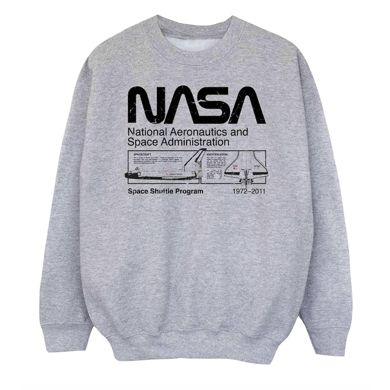 Sweat Coton Nasa Gris Chiné