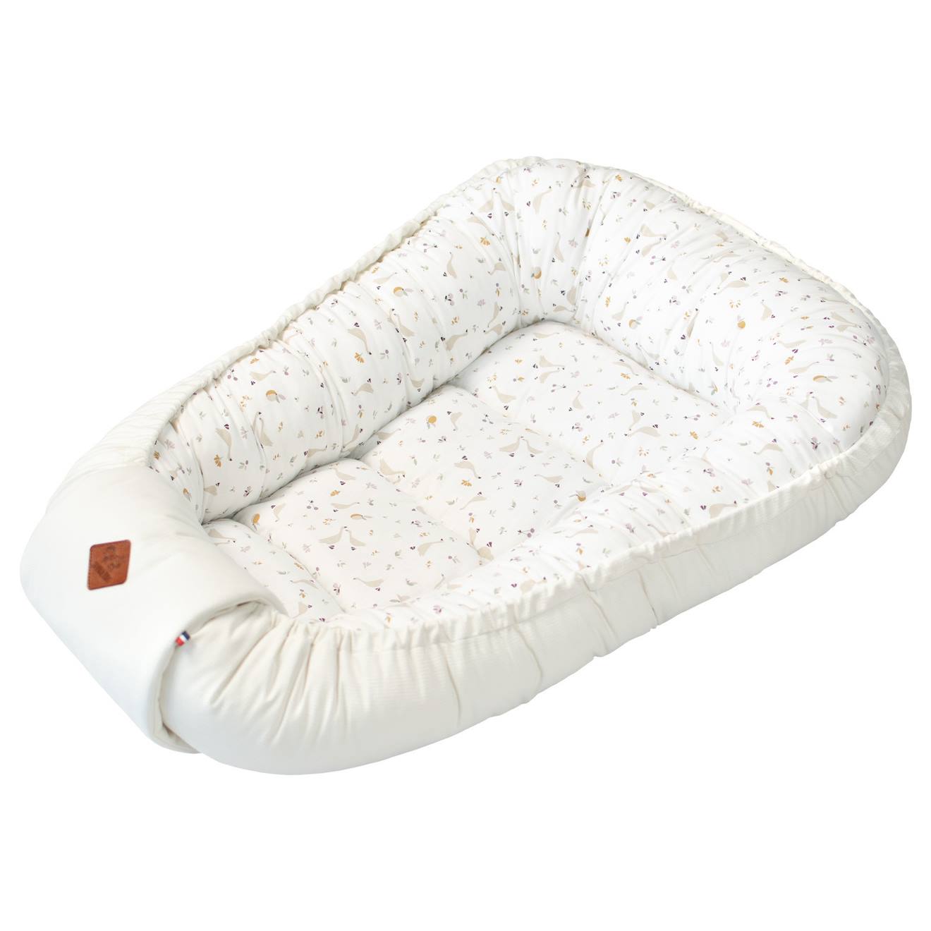 Cocon Bébé Matelassé Nid Réducteur De Lit Sidonia, Beige, Écru, Blanc